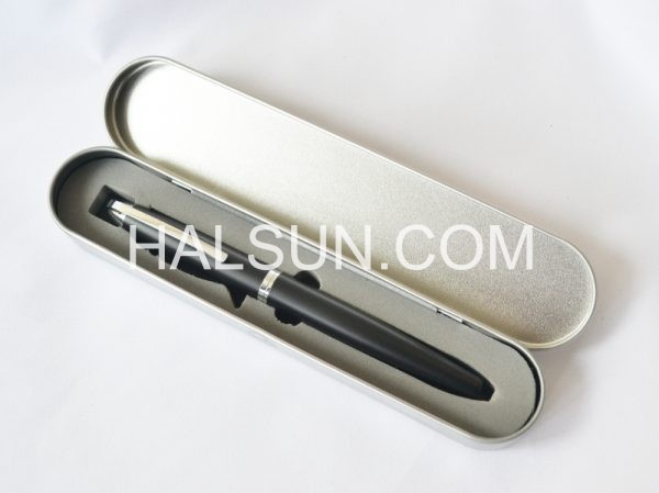 bolígrafo metálico en caja de regalo de metal