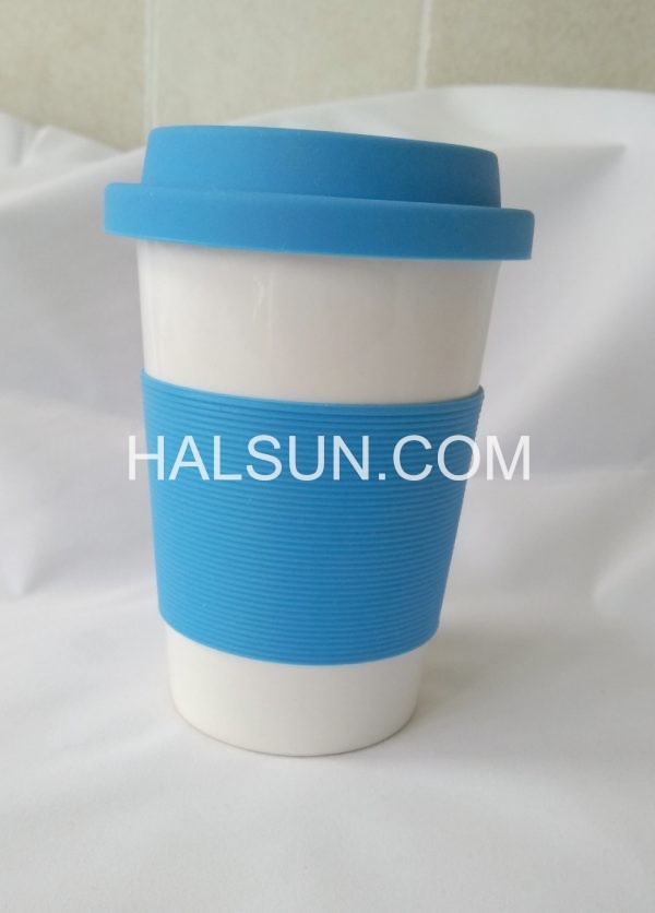 taza de café con tapa y agarre 320cc